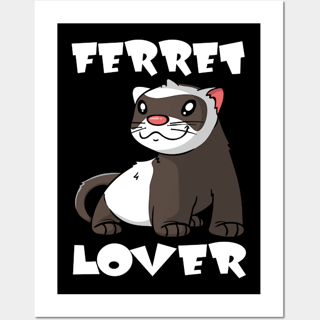 Ferret Polecat Children Animal Lover Motif Wall Art by Shirtjaeger